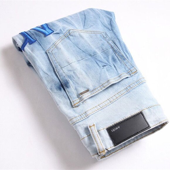 Amiri Black Inkjet Blue Distressed Jeans - Picture 9 of 9